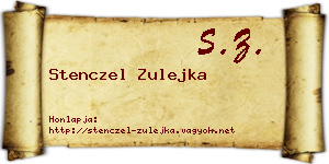 Stenczel Zulejka névjegykártya